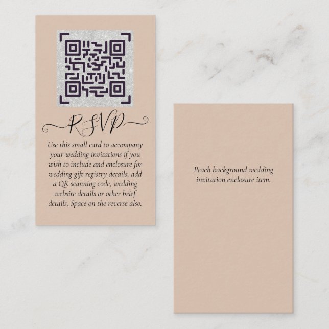 Budget QR Code Website UAWG Hotel Wedding Details Begleitkarte (Vorne/Hinten)