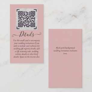 Budget QR Code Website UAWG Hotel Wedding Details Begleitkarte