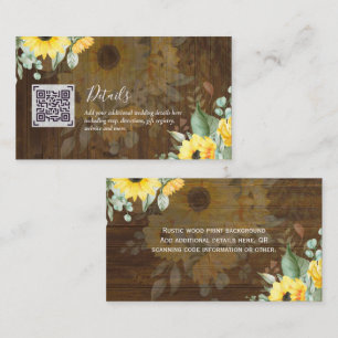 Budget QR Code Website UAWG Hotel Wedding Details Begleitkarte