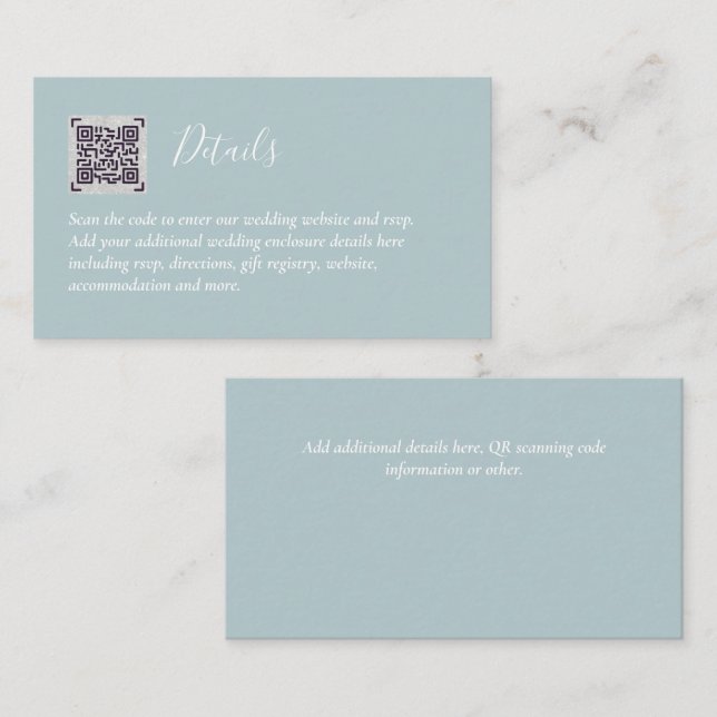 Budget QR Code Website UAWG Hotel Wedding Details Begleitkarte (Vorne/Hinten)