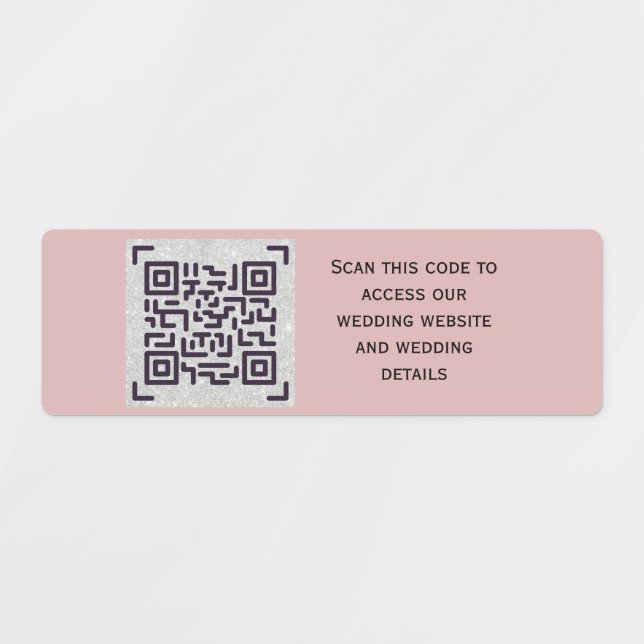 Budget QR Code Website UAWG Hotel Wedding Details Etiketten (Design 1)