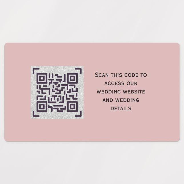 Budget QR Code Website UAWG Hotel Wedding Details Etiketten (Design 1)