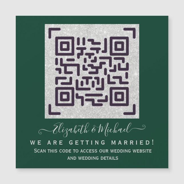 Budget QR Code Website UAWG Hotel Wedding Details Magnetkarte (Vorderseite)