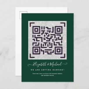Budget QR Code Website UAWG Hotel Wedding Details Postkarte