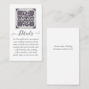 Budget QR Code Website UAWG Hotel Wedding Details Visitenkarte