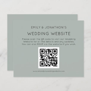 Budget QR Code Wedding Website Silvery Sage Encl