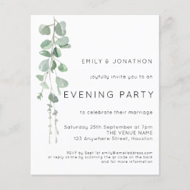 Budget QR Eucalyptus Wedding Abend Party Einladung