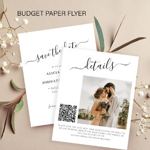 Budget QR Foto Hochzeit Save the Date Flyer