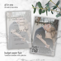 Budget QR Foto moderne Überlagerung Hochzeitseinla