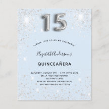 Budget Quinceanera Baby Blue Silber Glitzer