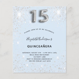 Budget Quinceanera Baby Blue Silber Glitzer