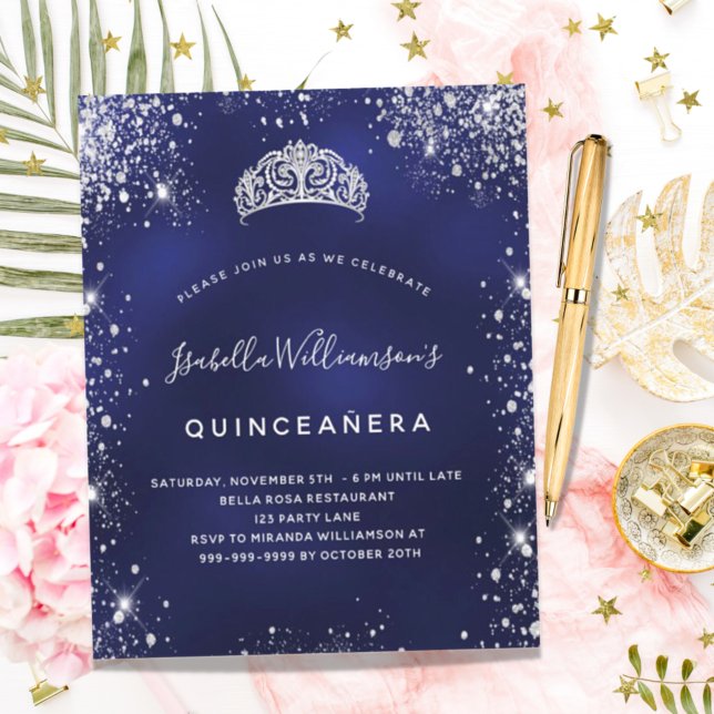Budget Quinceanera blauer Glitzer Staub Tiara (Von Creator hochgeladen)