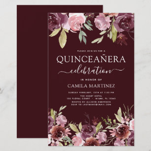 Budget Quinceanera Burgundy Pink Blumenladen