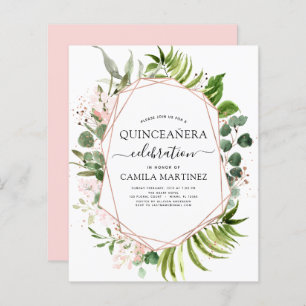 Budget Quinceanera Eukalyptus Rose Gold Geometrie