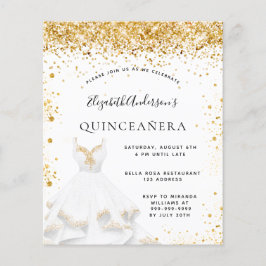 Budget Quinceanera Gold Einladung