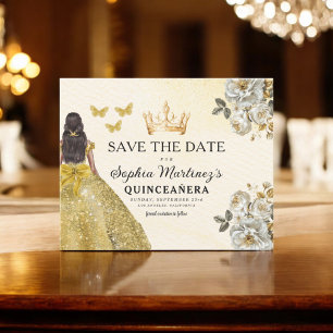 Budget Quinceanera Gold Save the Date