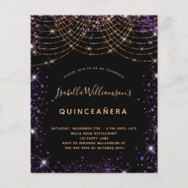Budget Quinceanera lila Glitzer Staub