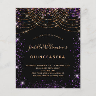 Budget Quinceanera lila Glitzer Staub