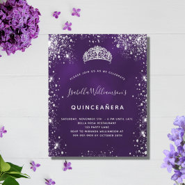 Budget Quinceanera lila Glitzer Tiara