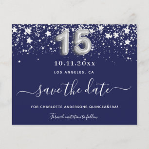 Budget Quinceanera Marine blauen silbernen Stern r