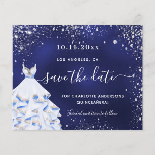 Budget Quinceanera Marinekleid Save the Date