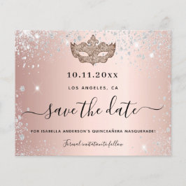 Budget Quinceanera Masquerade Rose Gold rett Datum