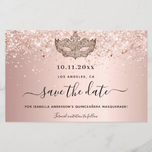 Budget Quinceanera Masquerade Rose Gold rett Datum