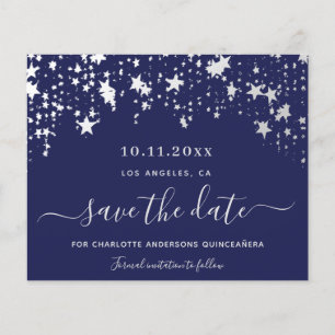 Budget Quinceanera navy blau weiß Save the Date