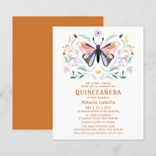Budget Quinceañera Pink Lila Butterfly Floral