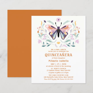 Budget Quinceañera Pink Lila Butterfly Floral