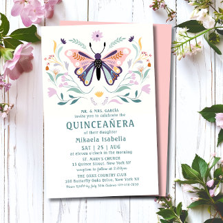 Budget Quinceañera Pink Lila Butterfly Floral Flyer