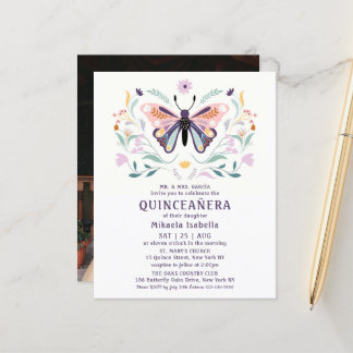 Budget Quinceañera Pink Lila Butterfly Foto