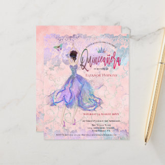 Budget Quinceanera Pink Tanz Mädchen Einladung