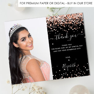 Budget Quinceanera Schwarze Rose Gold Foto vielen 