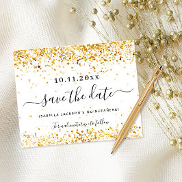 Budget Quinceanera Weißgold Save the Date