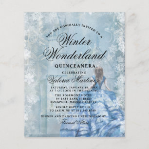 Budget Quinceanera Winter Wonderland Einladung