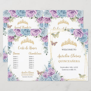 Budget Quinceañera XV Blue Lilac Padrinos Programm