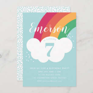 Budget Rainbow Birthday Party Einladung