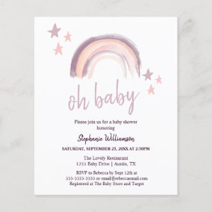 Budget Rainbow Boho oh Baby Pink Baby Dusche
