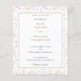 Budget Rainbow Confetti Foto Hochzeit Einladung