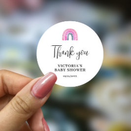 Budget Rainbow Girl Baby Dusche Runder Aufkleber