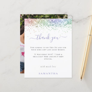 Budget Rainbow Glitzer Foto Hen Do Vielen Dank