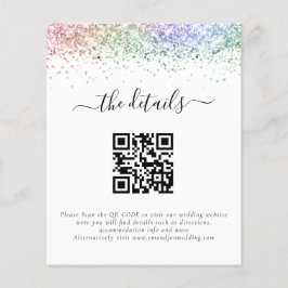 Budget Rainbow Glitzer QR Code Hochzeitsdetails