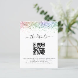 Budget Rainbow Glitzer QR Code Hochzeitsdetails