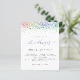Budget Rainbow Glitzer Script Wedite Einladung