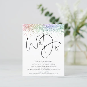 Budget Rainbow Glitzer Wir machen QR Hochzeit Einl