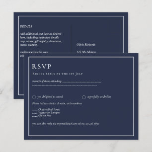 BUDGET RAVP Navy Blue Monochrome WEDD Postkarte