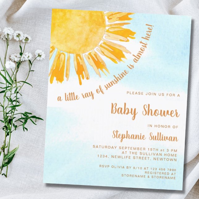 Budget Ray of Sunshine Boho Baby Shower Einladung (Von Creator hochgeladen)