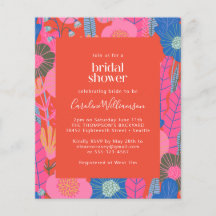 Budget Red Boho Floral Stilvolles Brautparty