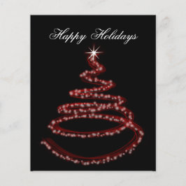 Budget Red Christmas Tree Business Holiday Card